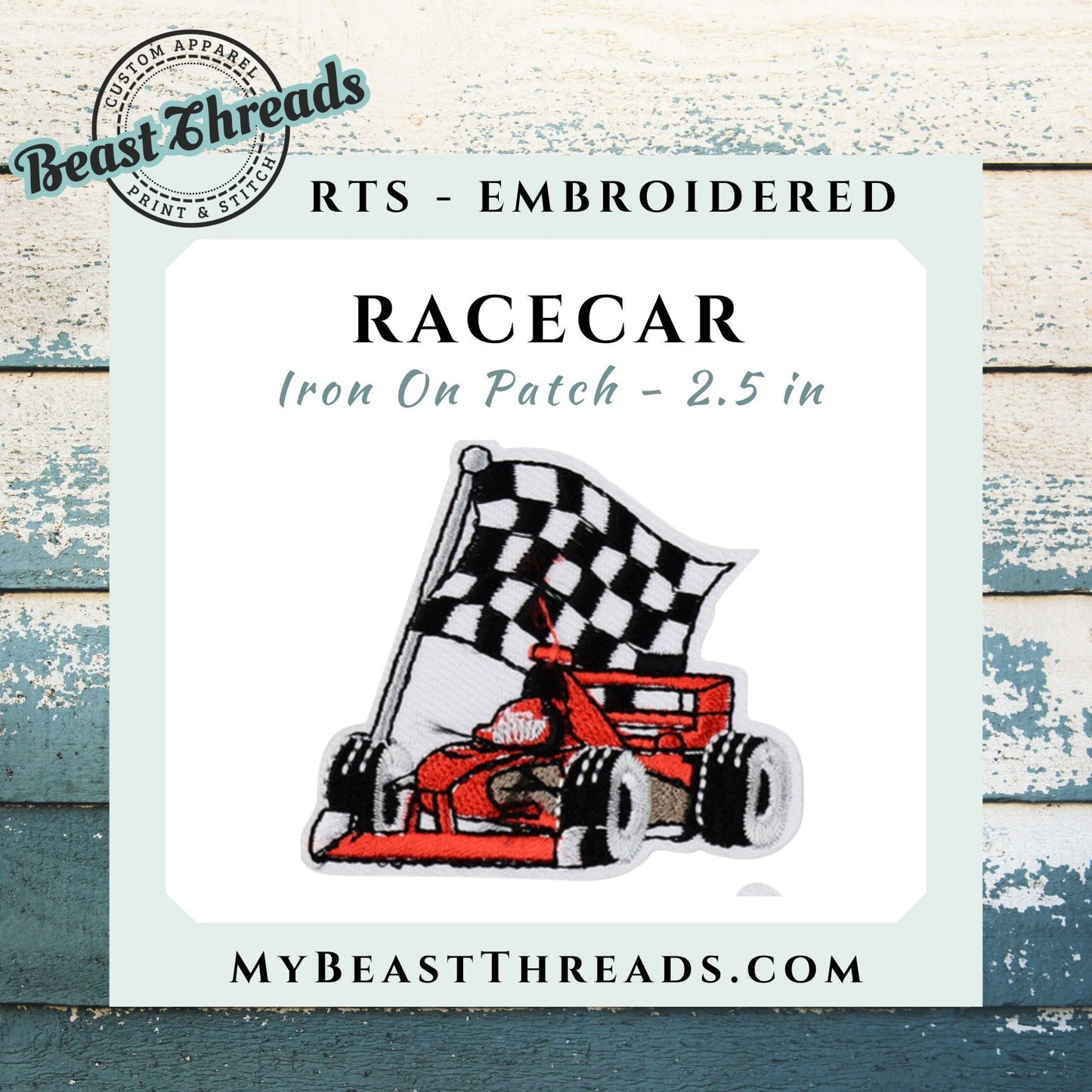 Racecar Embroidered Patch- RTS