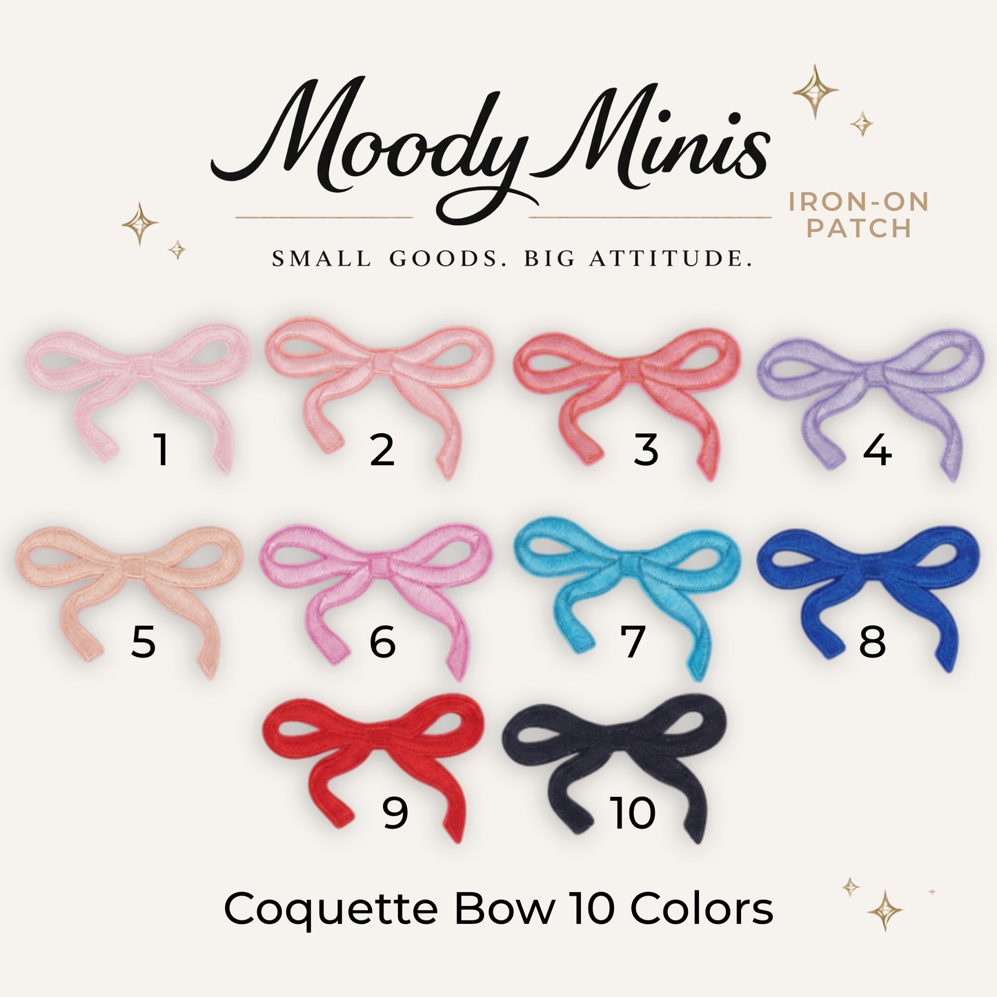 Coquette Bow 10 Colors Embroidered Patch
