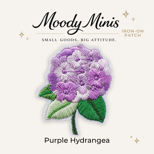Purple Hydrangea Embroidered Patch- RTS