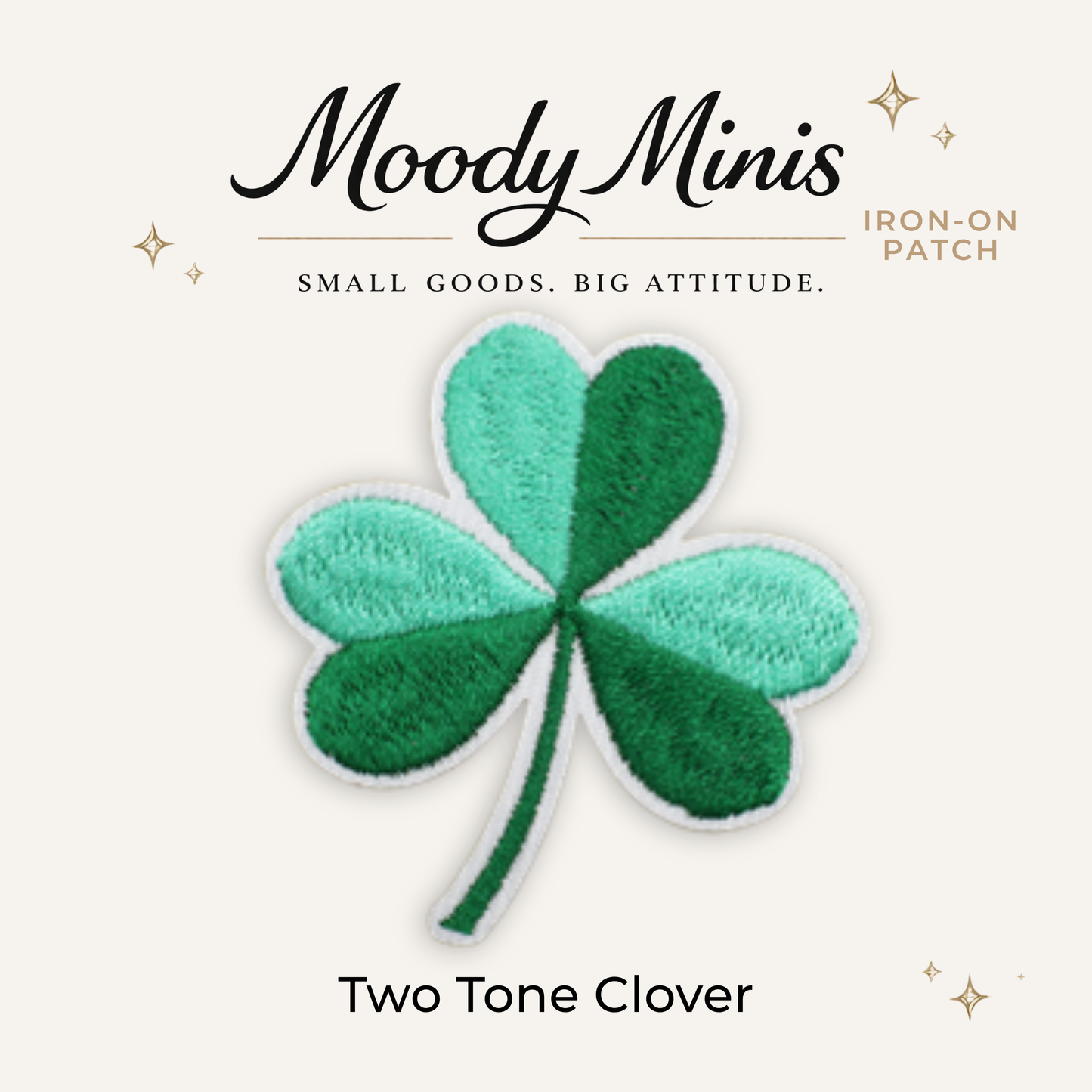 Two Tone Clover Embroidered Patch- RTS