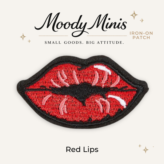 Red Lips Embroidered Patch- RTS