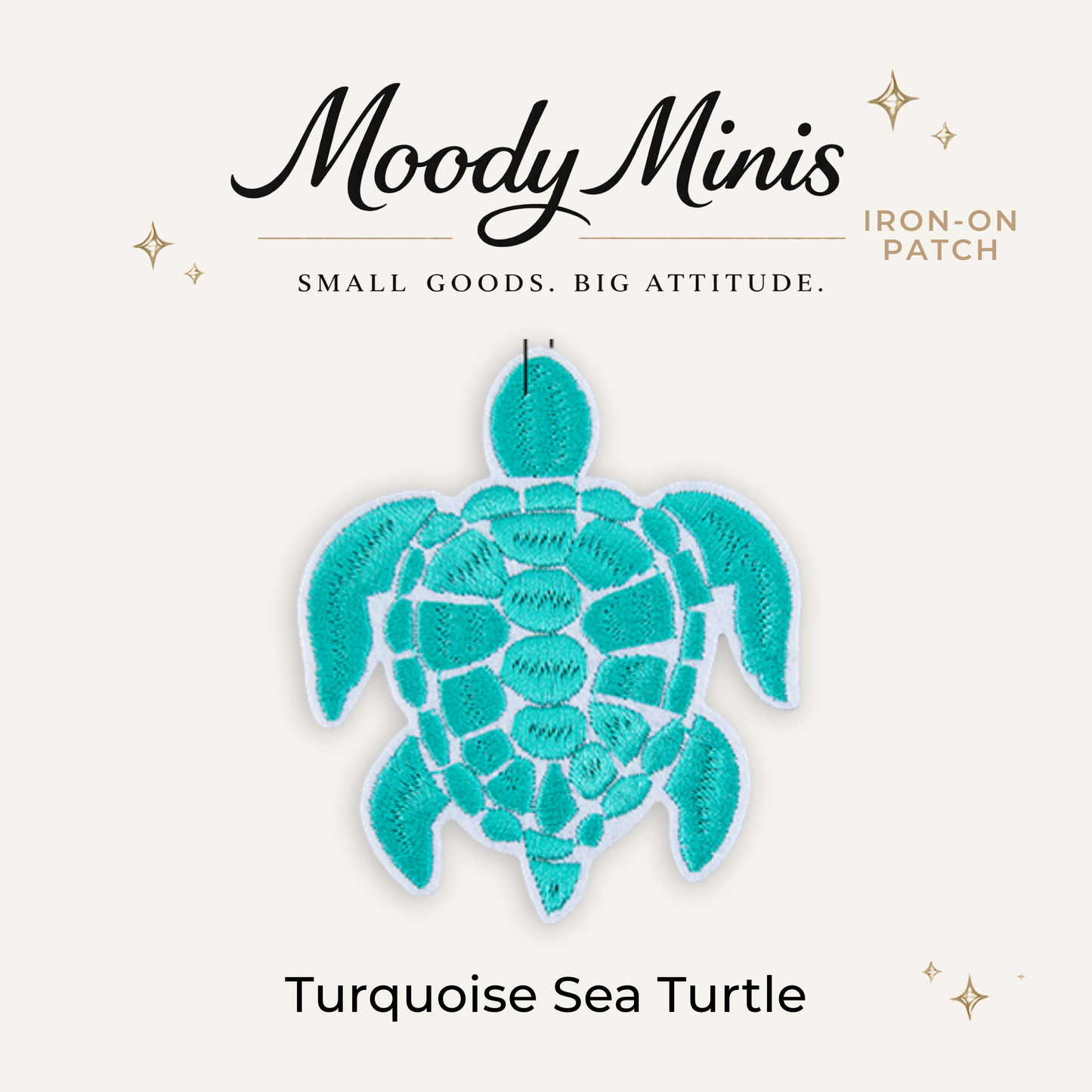 Turquoise Sea Turtle Embroidered Patch
