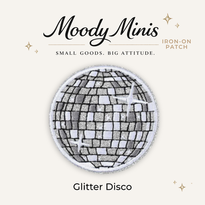 Glitter Disco Ball Embroidered Patch- RTS