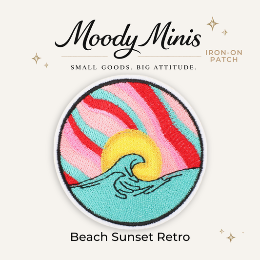 Beach Sunset Retro Embroidered Patch