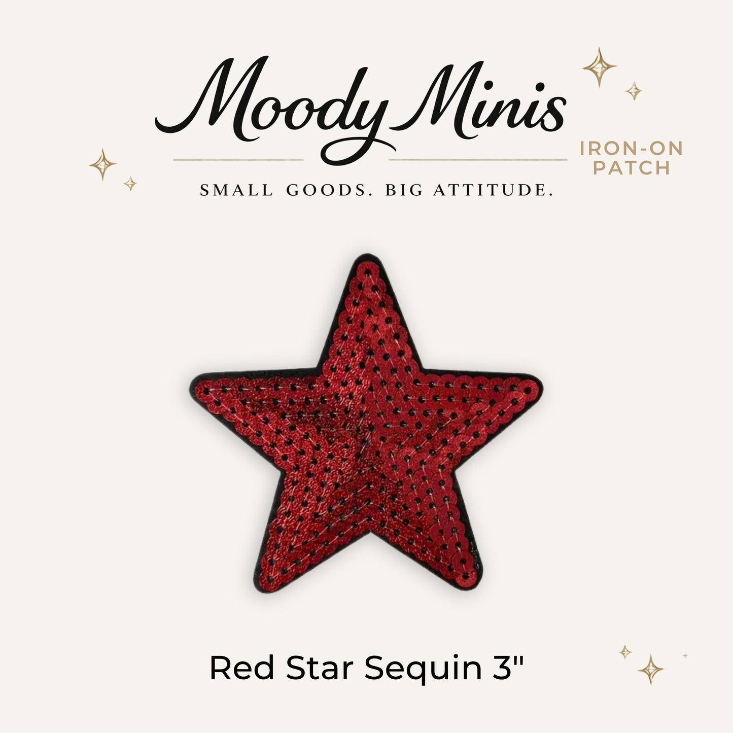 Red Star 3 in Sequin Patch- RTS