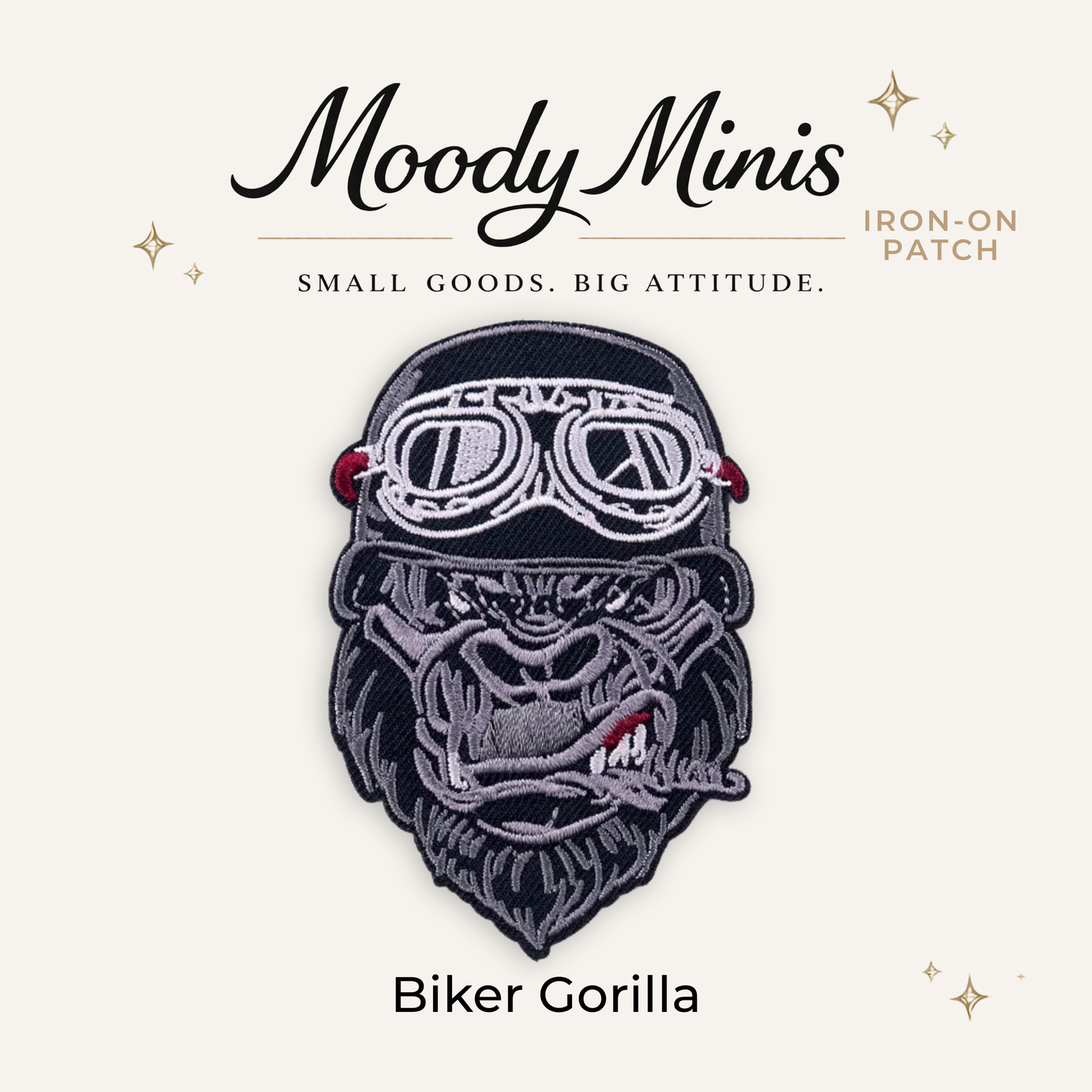 Biker Gorilla Embroidered Patch