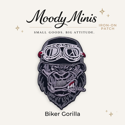 Biker Gorilla Embroidered Patch