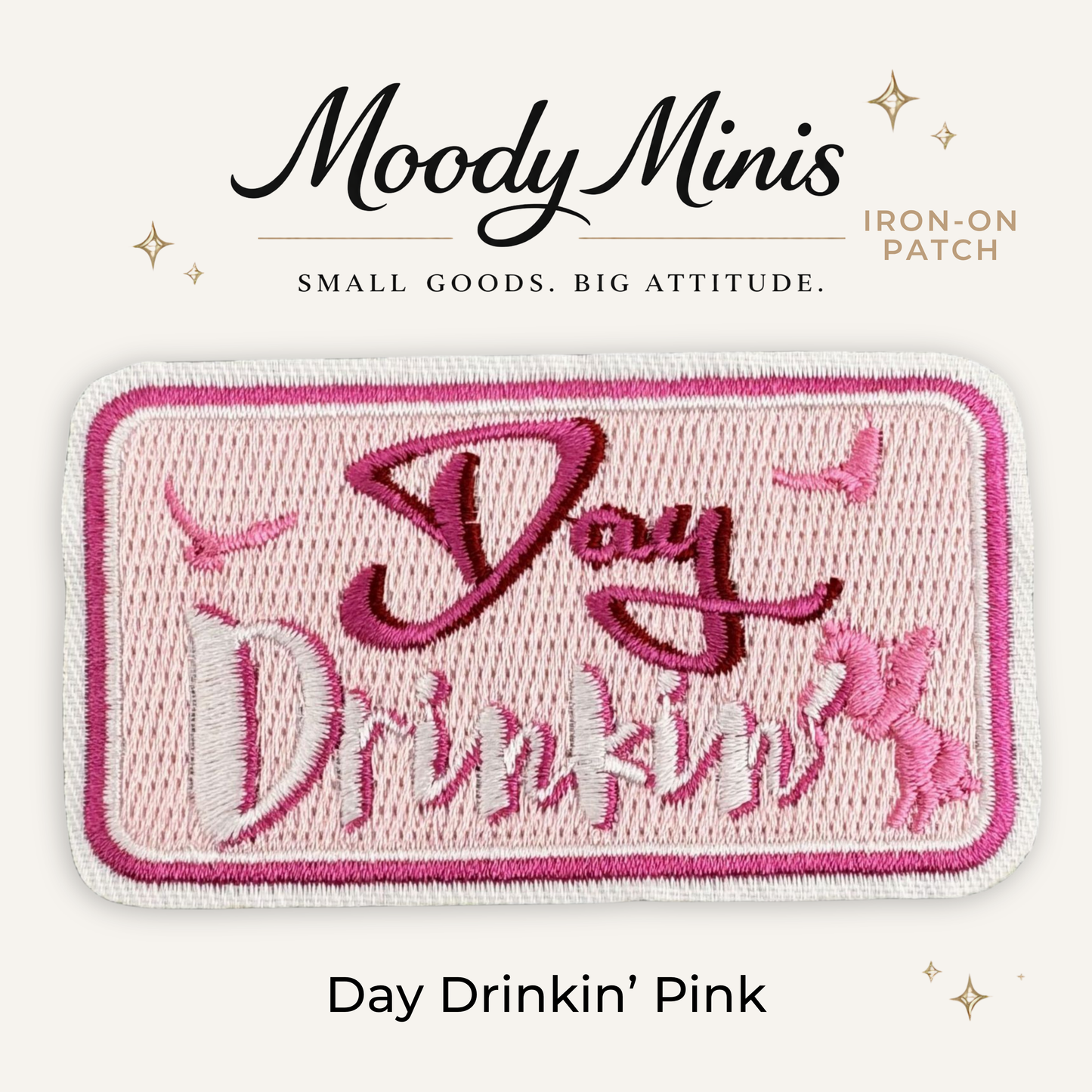 Day Drinkin' Pink Embroidered Patch