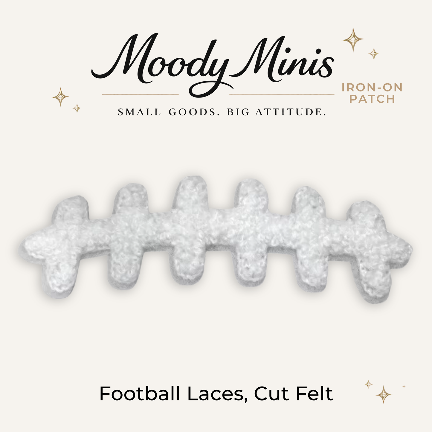Football Laces Cut Felt Patch