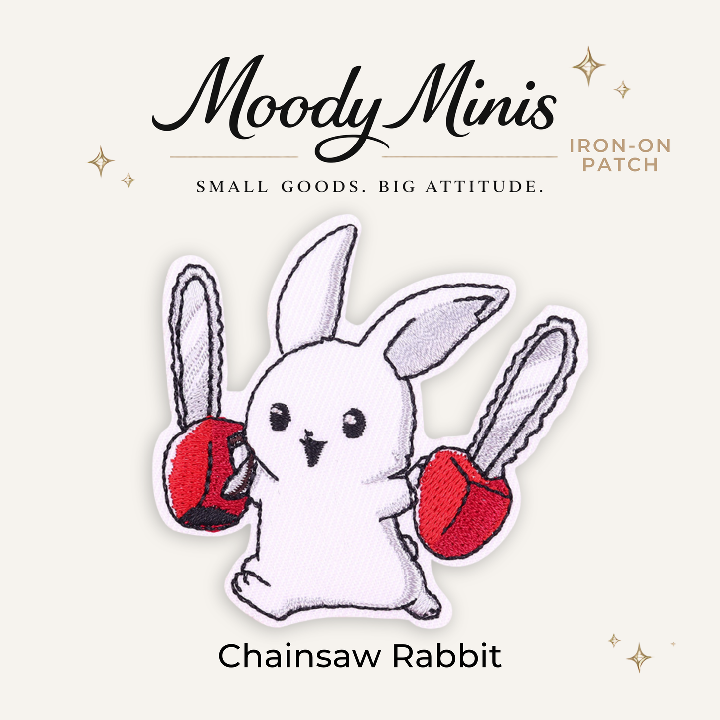 Chainsaw Rabbit Embroidered Patch- RTS