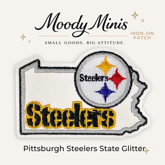 Pittsburgh Steelers State Glitter Embroidered Patch