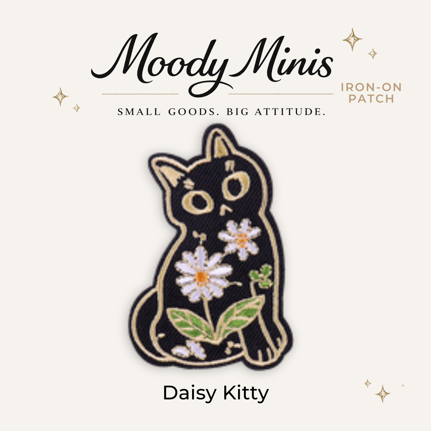 Daisy Kitty Embroidered Patch- RTS