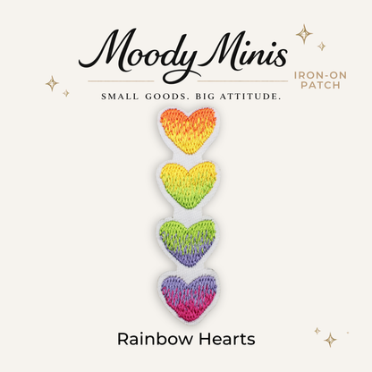 Rainbow Hearts Embroidered Patch