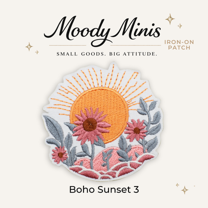 Boho Sunset 3 Embroidered Patch- RTS