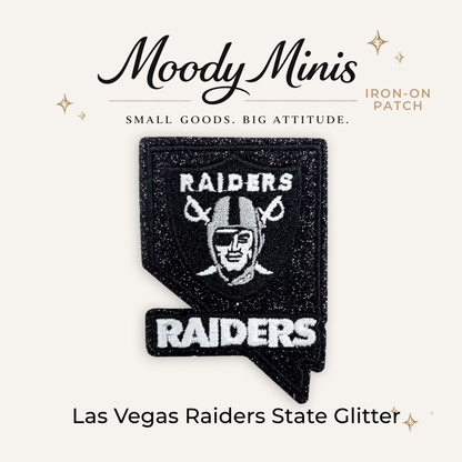 Las Vegas Raiders State Glitter Embroidered Patch