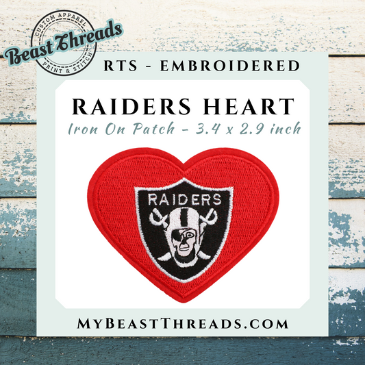 Raiders Heart Embroidered Patch- RTS