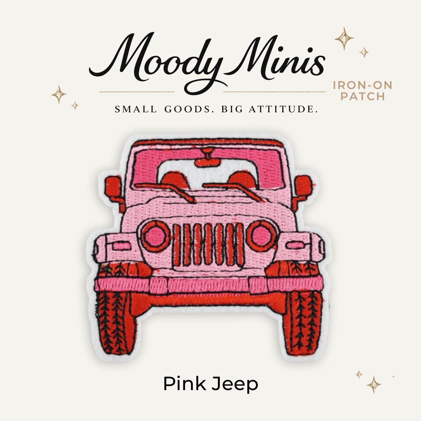 Pink Jeep Embroidered Patch