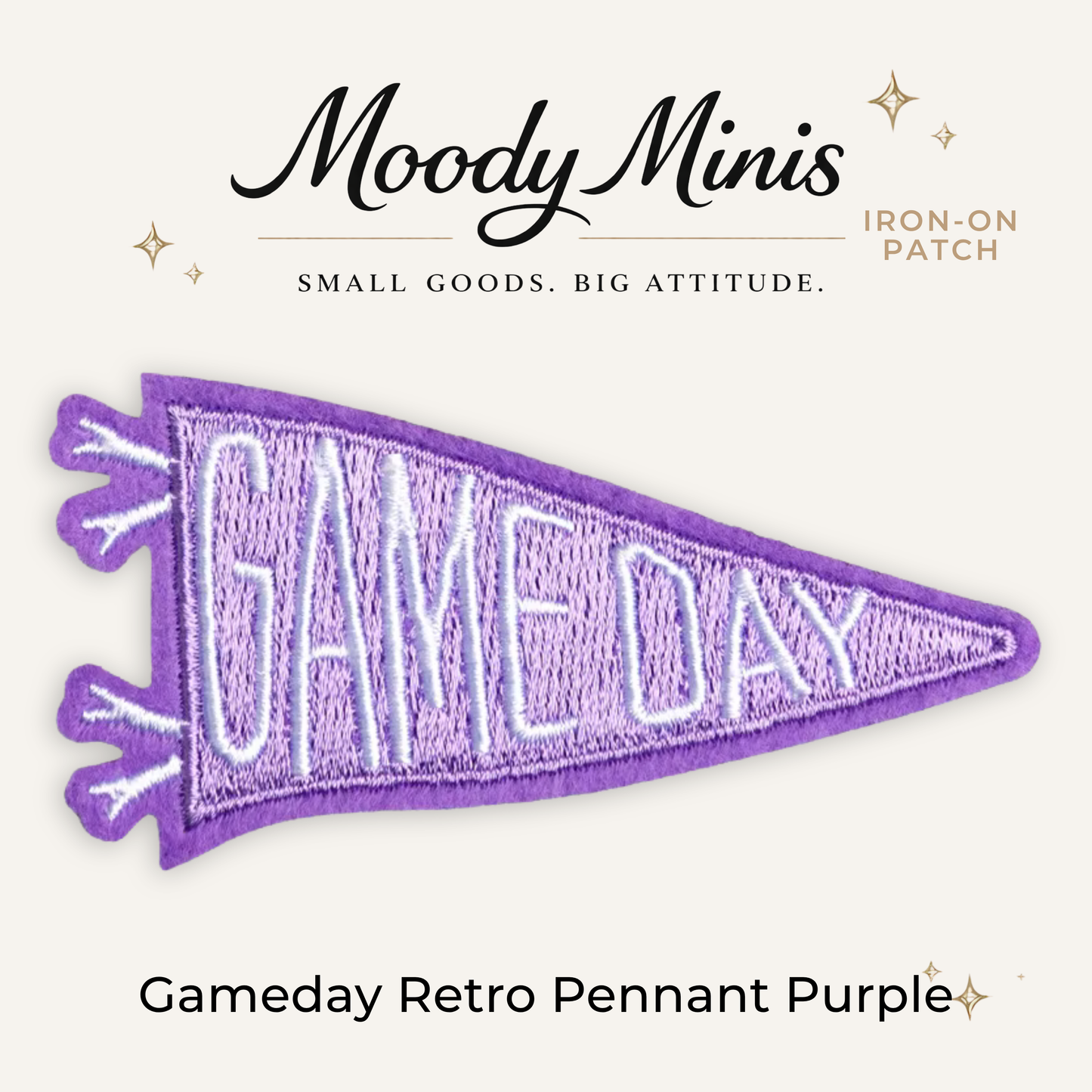 Gameday Retro Pennant Purple Embroidered Patch