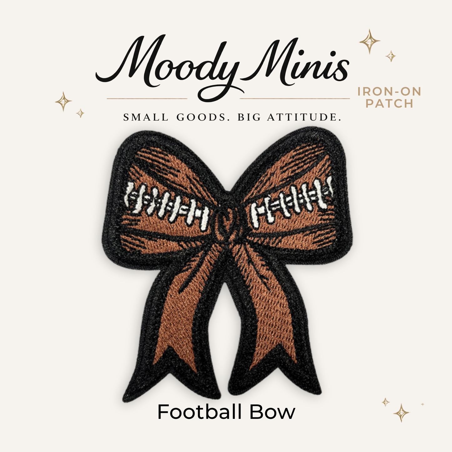 Football Bow Embroidered Patch