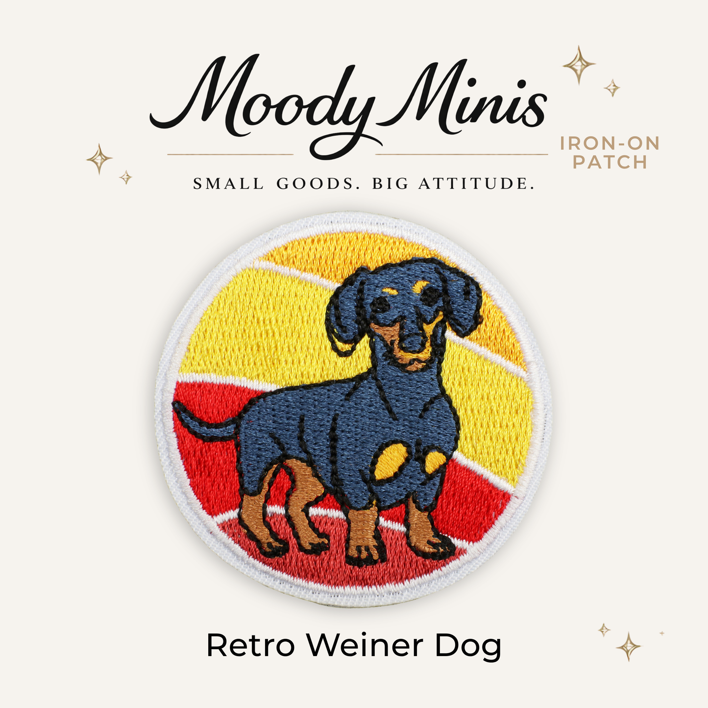 Retro Weiner Dog Embroidered Patch