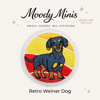 Retro Weiner Dog Embroidered Patch