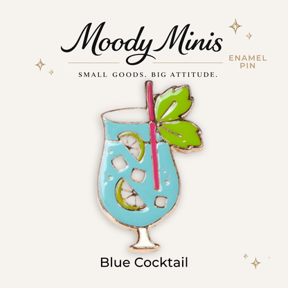 Blue Cocktail Enamel Pin