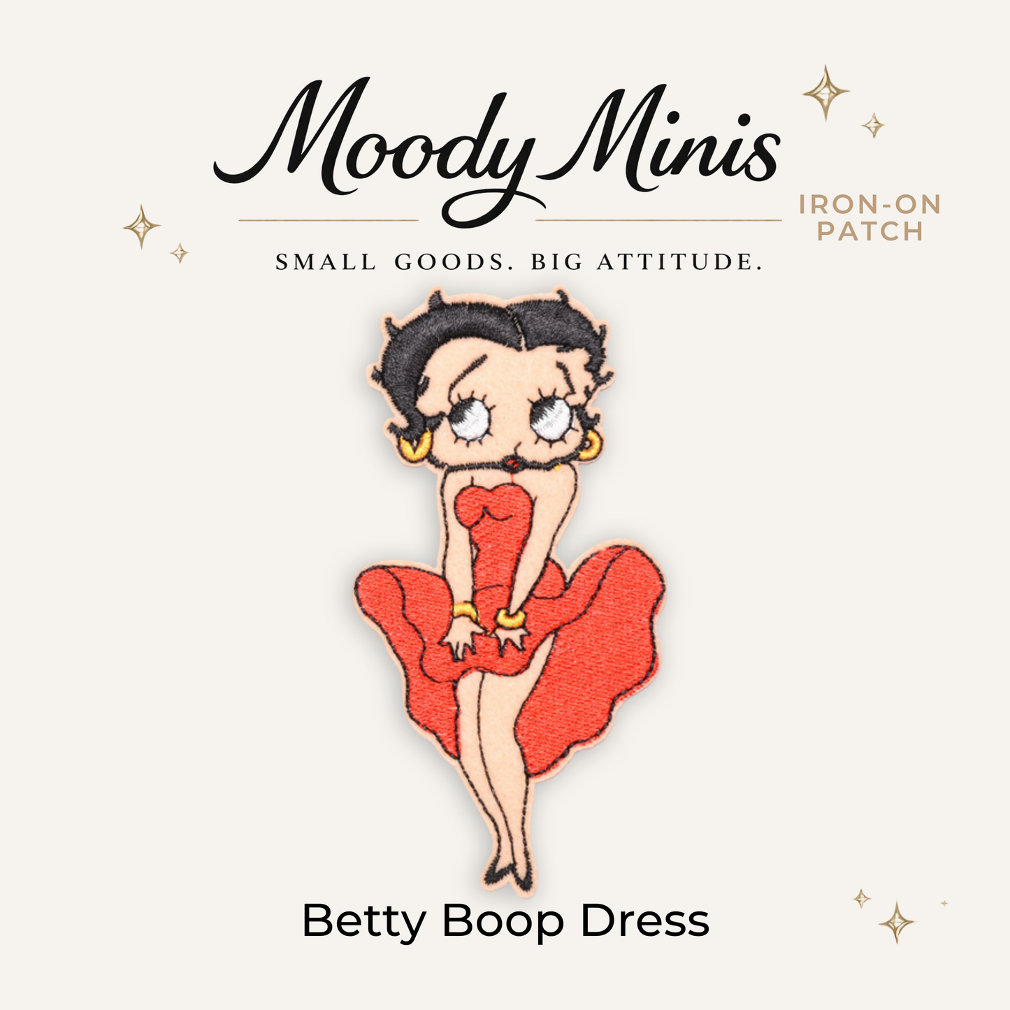 Betty Boop Dress Embroidered Patch- RTS