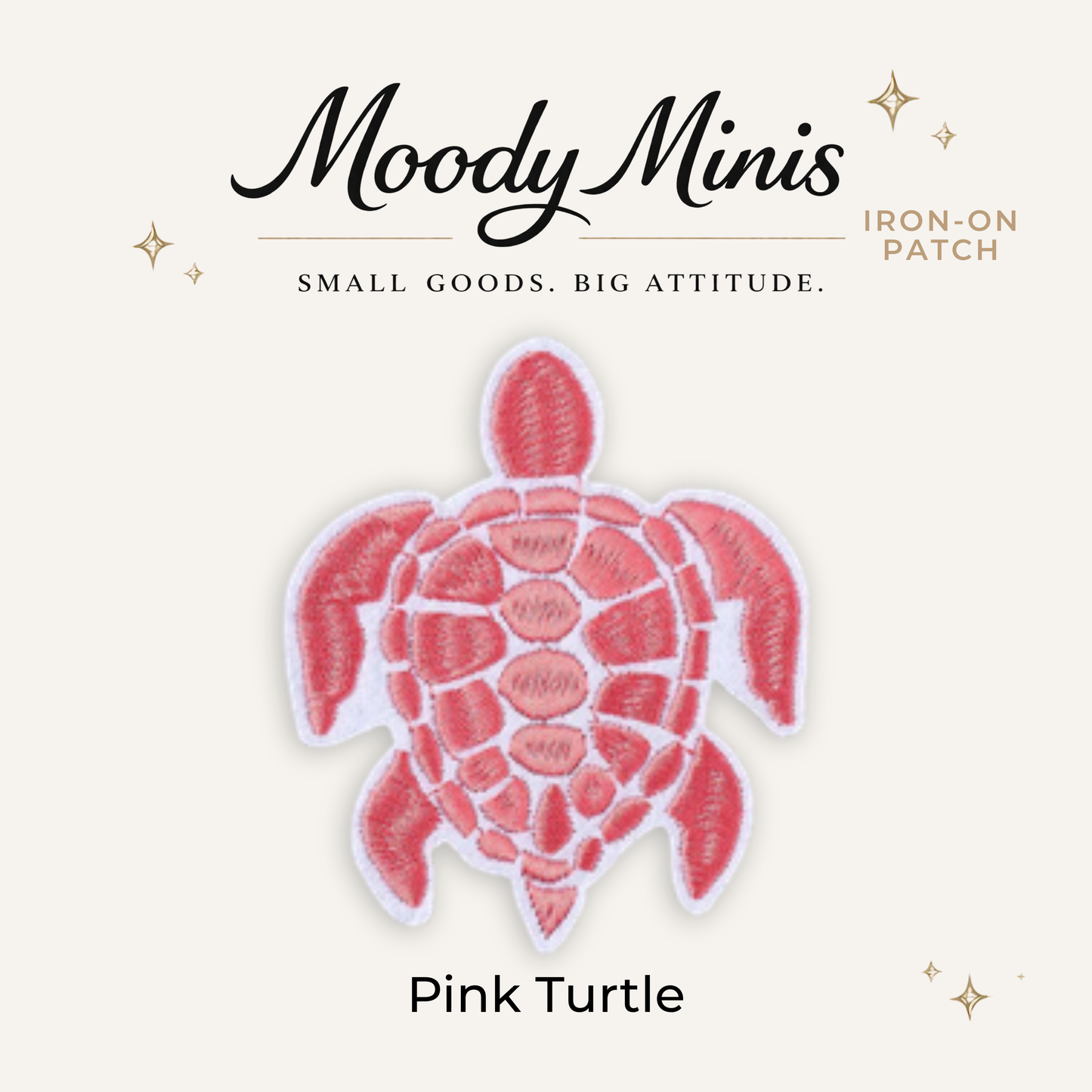 Pink Turtle Embroidered Patch- RTS
