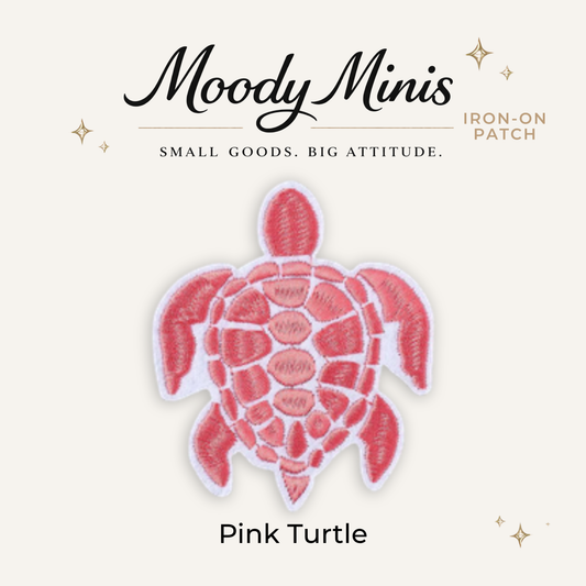 Pink Turtle Embroidered Patch- RTS