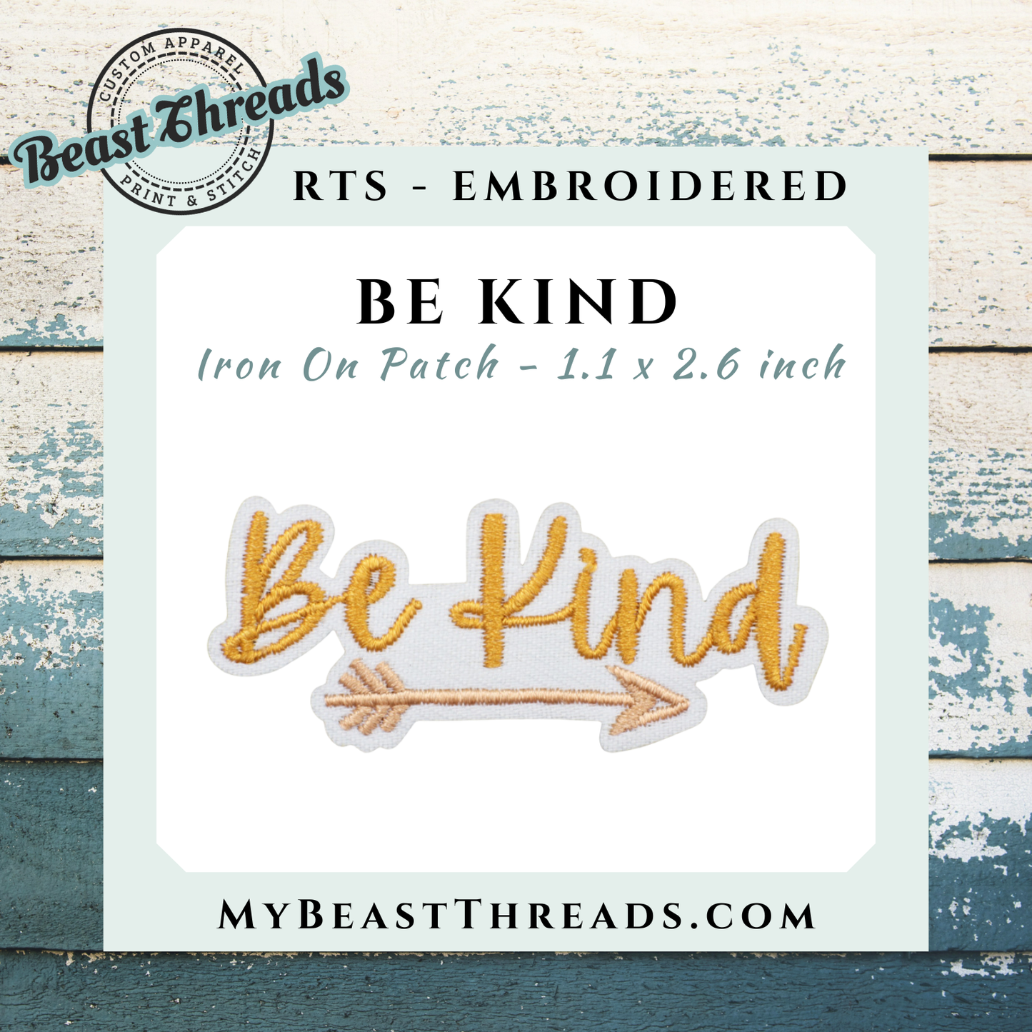 Be Kind Embroidered Patch- RTS