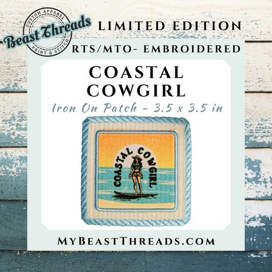 Coastal Cowgirl Embroidered Patch - RTS/MTO