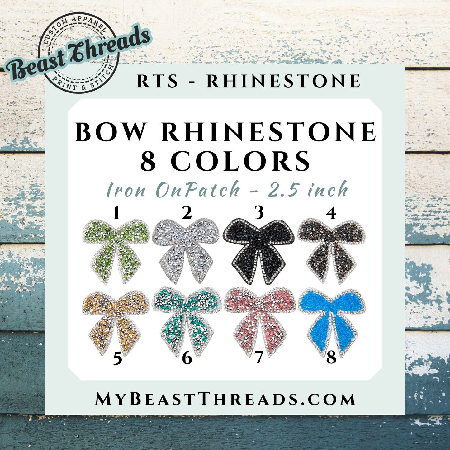 Bow Rhinestone Patch- RTS