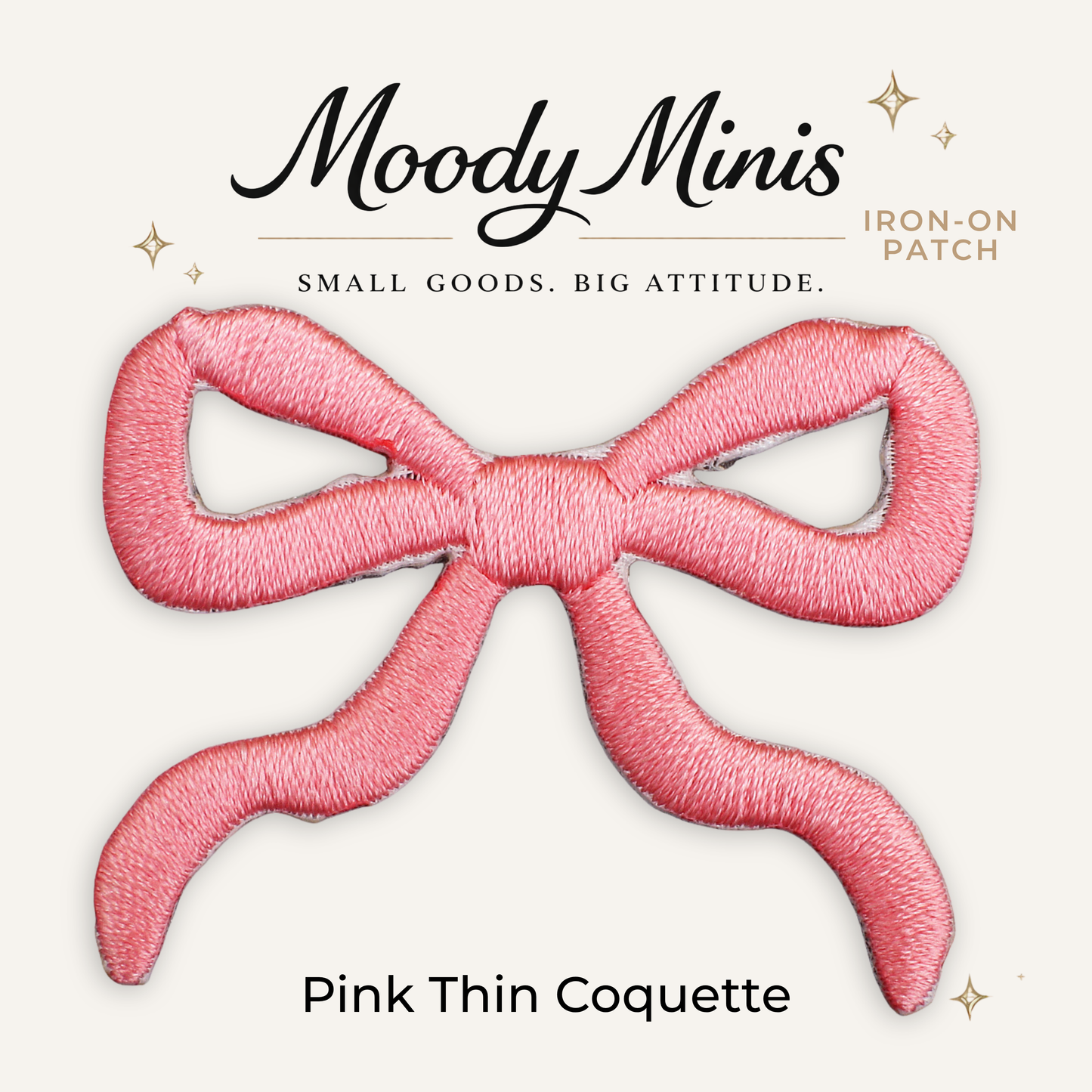 Thin Coquette Bow Embroidered Patch- RTS