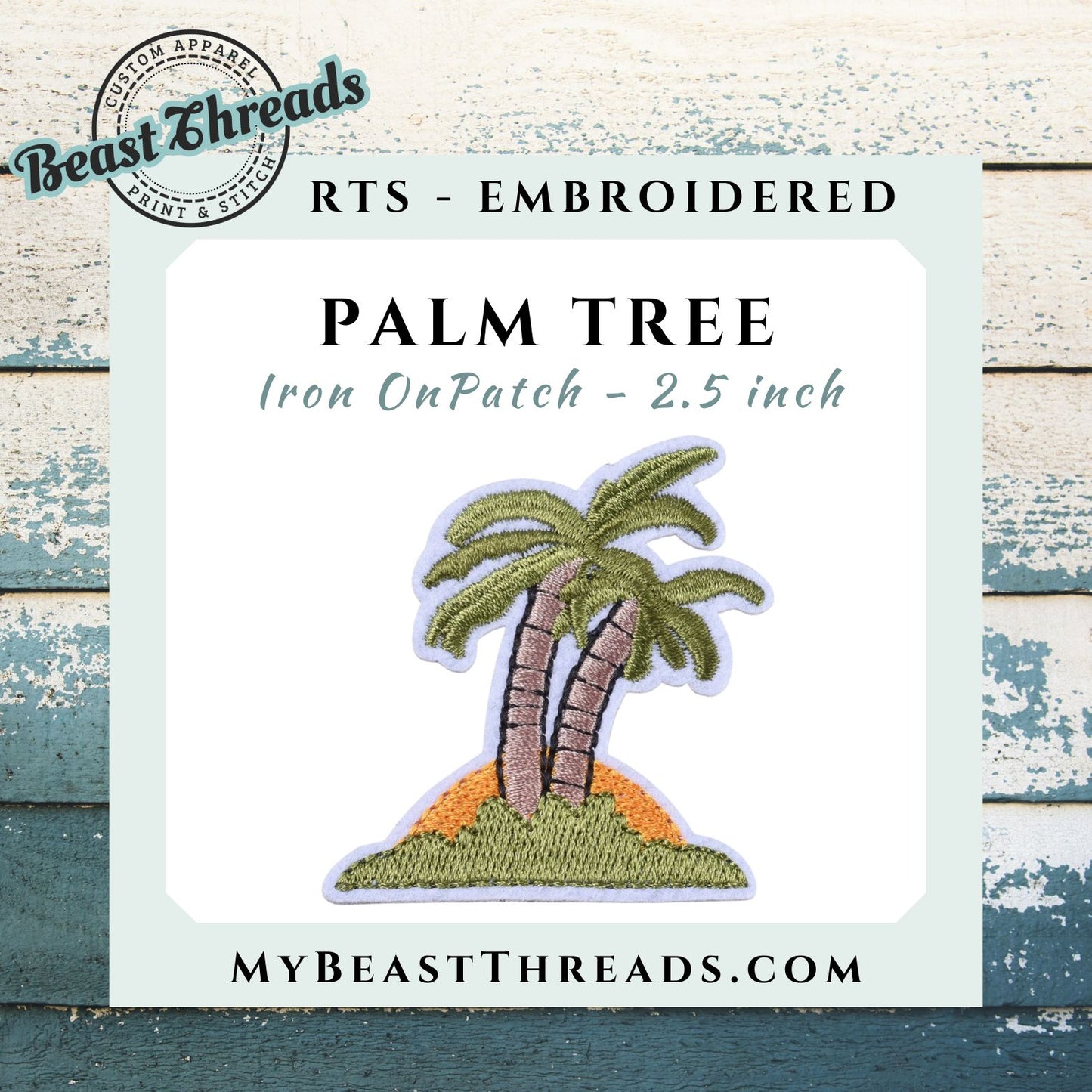 Palm Tree Embroidered Patch- RTS