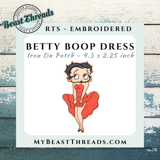 Betty Boop Dress Embroidered Patch- RTS