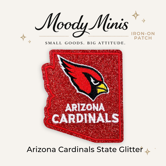 Arizona Cardinals State Glitter Embroidered Patch