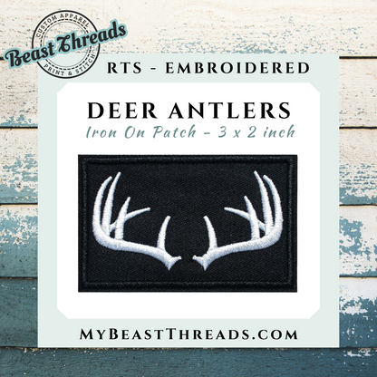 Deer Antlers Embroidered Patch- RTS