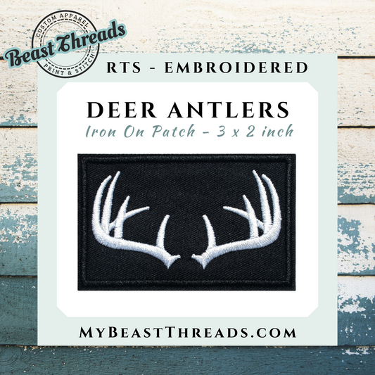 Deer Antlers Embroidered Patch- RTS