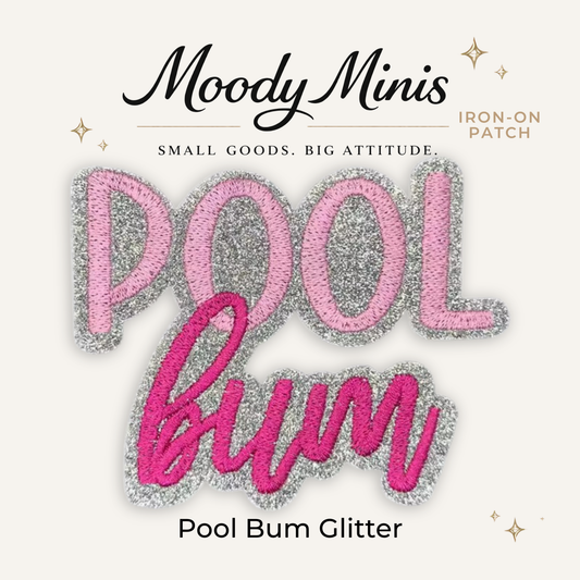 Pool Bum Glitter Embroidered Patch