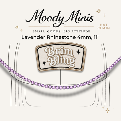 Lavender Rhinestone 4mm - 11 Inch Hat Chains