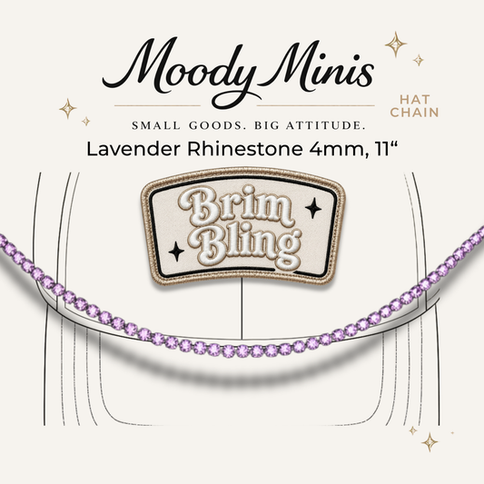 Lavender Rhinestone 4mm - 11 Inch Hat Chains