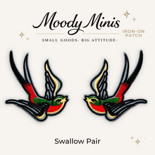 Swallow Pair Embroidered Patch