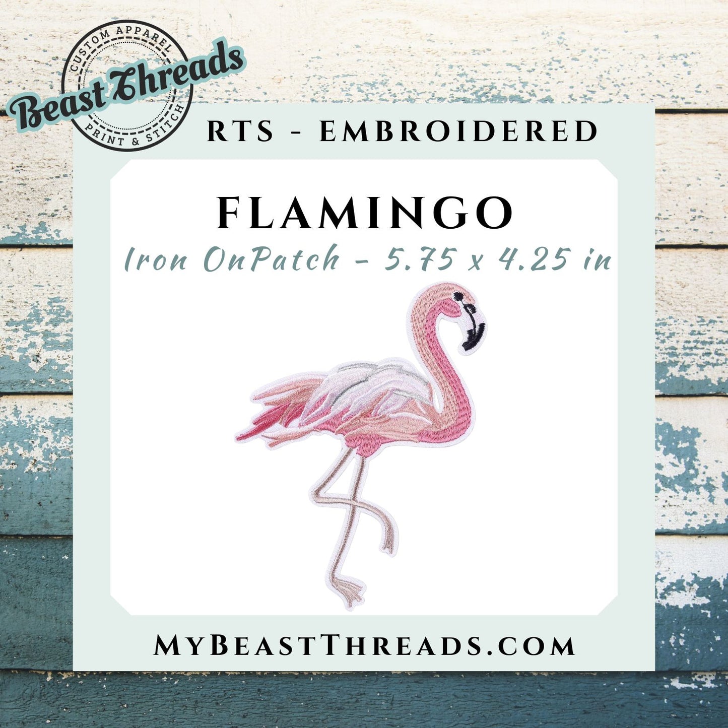 Flamingo Embroidered Patch - RTS