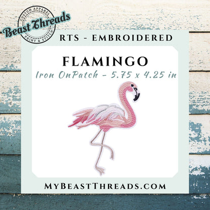 Flamingo Embroidered Patch - RTS