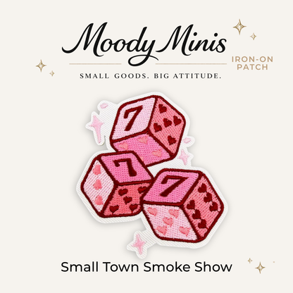 Lucky 7 Pink Dice Embroidered Patch