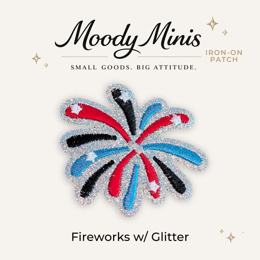 Fireworks w/Glitter Embroidered Patch- RTS