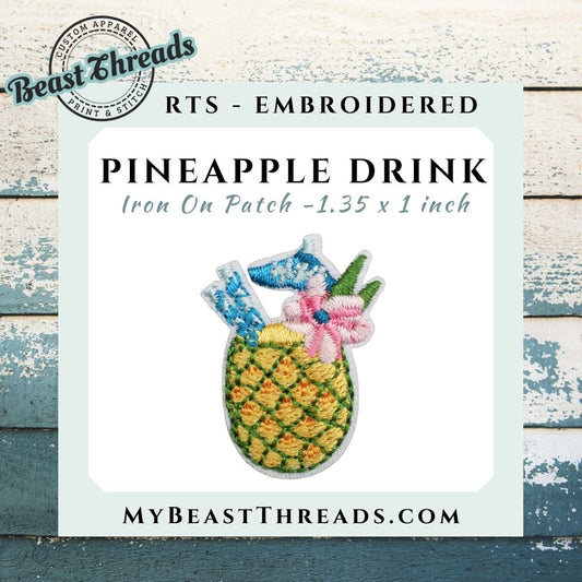 Pineapple Drink Embroidered Patch