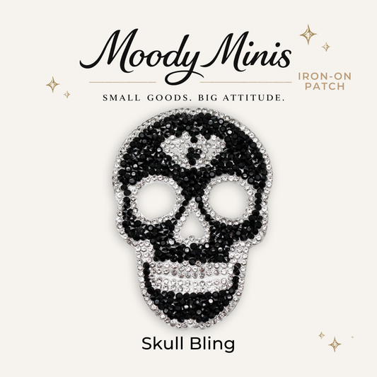 Skull Bling Rhinestone Patch- RTS