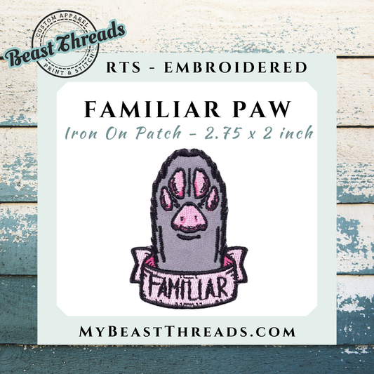 Familiar Paw Embroidered Patch- RTS