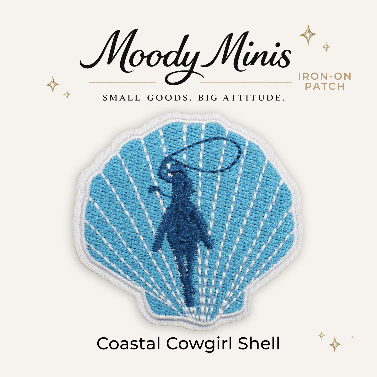 Coastal Cowgirl Shell Embroidered Patch